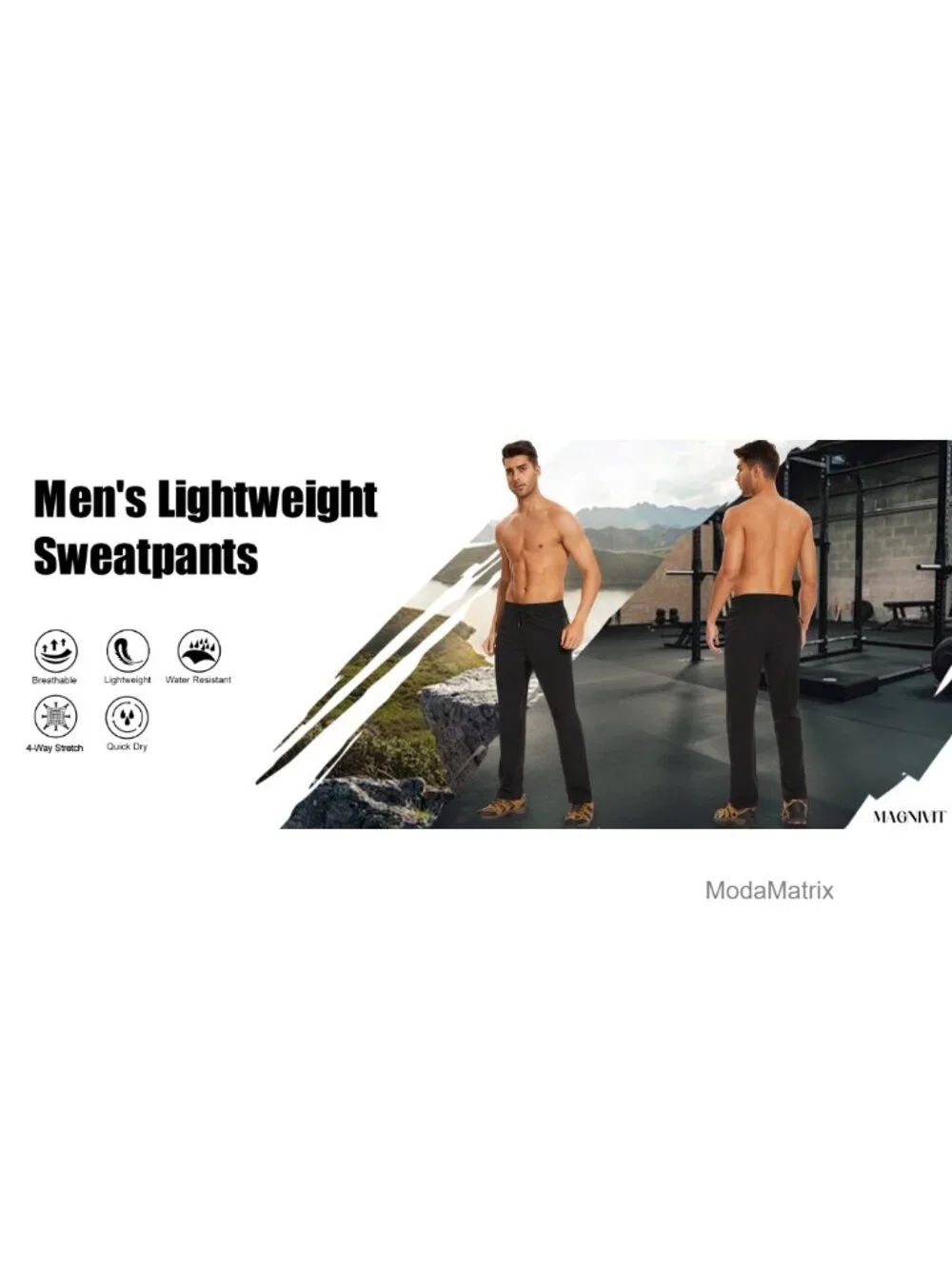 Quick Dry Stretch Joggers with Zipper Pockets for Men Athletic Track Pants